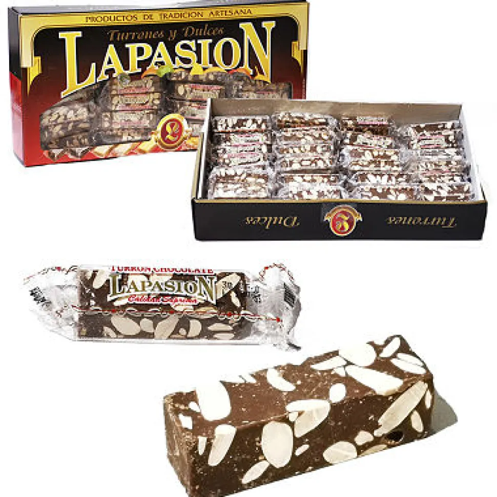 Turrón de chocolate con almendras en porciones bolsa de 2,5 kg