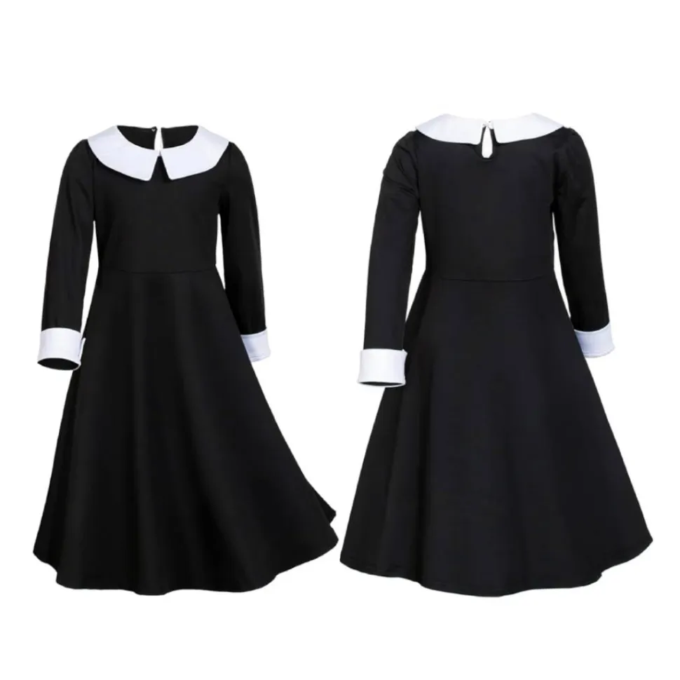 Vestido Clásico Miércoles Addams Merlina Gótico - Disfraz Adulto