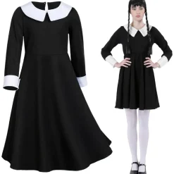 Vestido Clásico Miércoles Addams Merlina Gótico - Disfraz Adulto