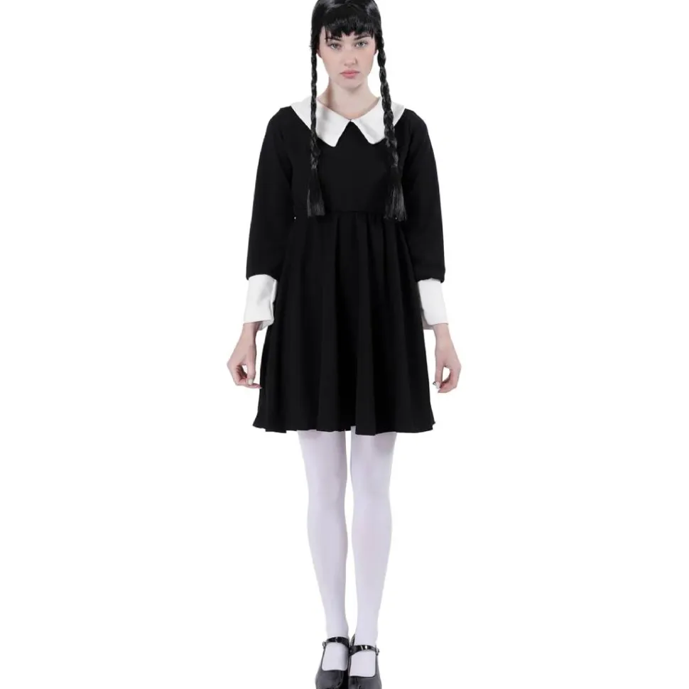 Vestido Clásico Miércoles Addams Merlina Gótico - Disfraz Adulto