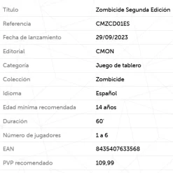 Discount CMON Zombicide Segunda Edición en Castellano